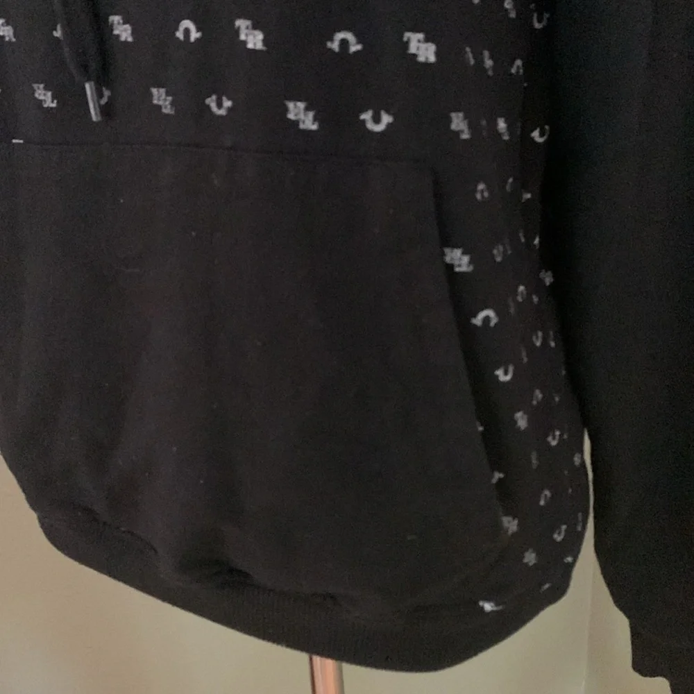 True Religion monogram Black Hoodie Loungewear Small